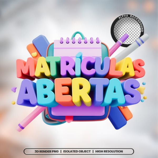 NGT SELO 3D RENDER MATRÍCULAS ABERTAS ELEMENTO ÍCONE PSD PNG (391)