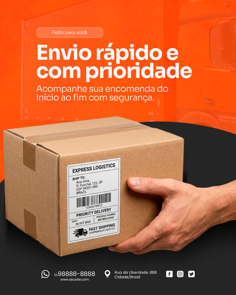 SOCIAL MEDIA TRANSPORTADORA E SERVIÇO DE ENTREGA PSD EDITÁVEL 9