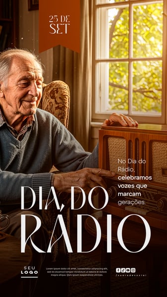 DIA DO RÁDIO 25 DE SETEMBRO SOCIAL MEDIA PSD EDITÁVEL STORY 7