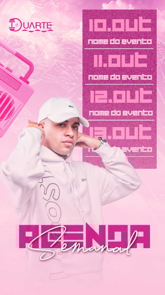 FLYER ARTISTA AGENDA DE SHOWS SEMANAL STORIES