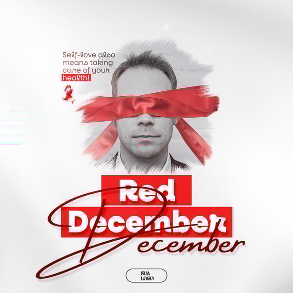 RED DECEMBER MÊS DE LUTA E CONSCIENTIZAÇÃO CONTRA AIDS, HIV E OUTRAS ISTs SOCIAL MEDIA EDITÁVEL PSD