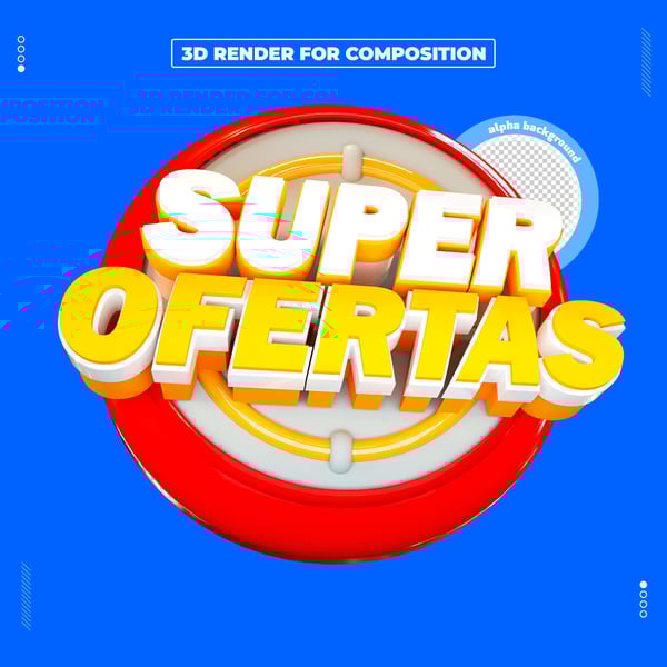 SELO 3D SUPER OFERTAS PARA COMPOSIÇÃO
