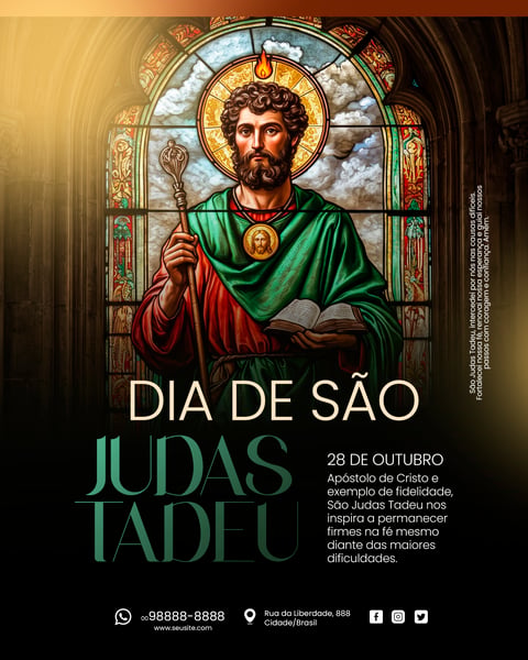 DIA DE SÃO JUDAS TADEU 28 DE OUTUBRO SOCIAL MEDIA PSD EDITÁVEL 2