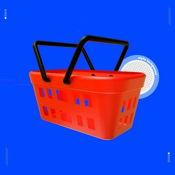 ELEMENTO 3D CESTA DE COMPRAS PARA COMPOSIÇÃO