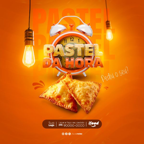 TA NA HORA DE PEDIR SEU PASTEL PASTELARIA PASTEL SOCIAL MEDIA POST