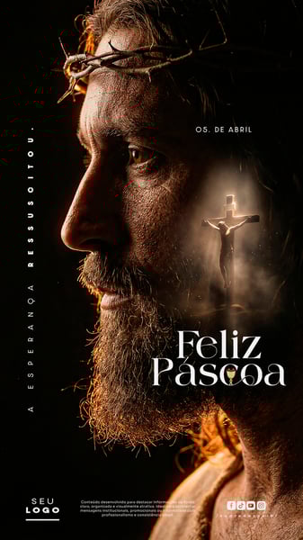 FELIZ PÁSCOA 05 DE ABRIL STORY SOCIAL MEDIA PSD EDITÁVEL 2