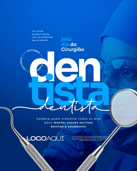 DIA DO CIRURGIÃO DENTISTA 25 OUTUBRO CLÍNICA SOCIAL MEDIA FLYER PSD EDITÁVEL