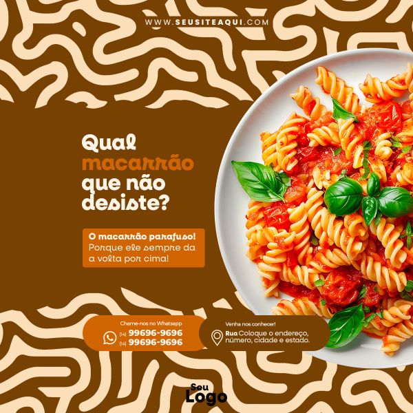 FEED QUADRADO - CASA DE MASSAS | RESTAURANTE | PSD EDITÁVEL