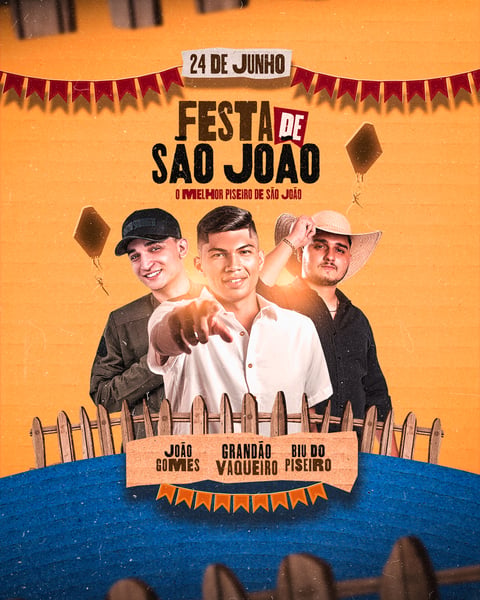 FLYER EVENTO SÃO JOÃO SHOW PSD EDITÁVEL