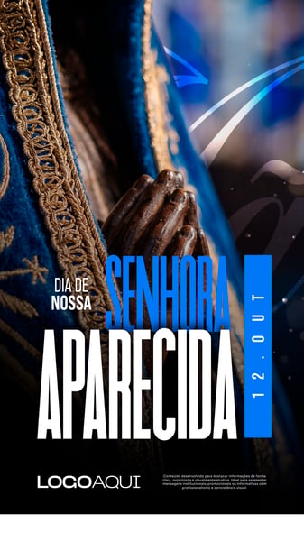 DIA DE NOSSA SENHORA APARECIDA RELIGIOSO SOCIAL MEDIA FLYER PSD EDITÁVEL STORY