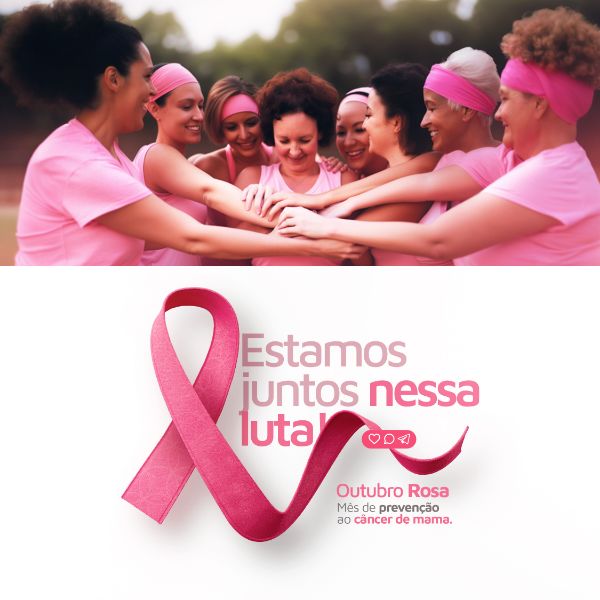 OUTUBRO ROSA CAMPANHA DE PREVENÇÃO AO CÂNCER DE MAMA POST FEED PSD EDITÁVEL