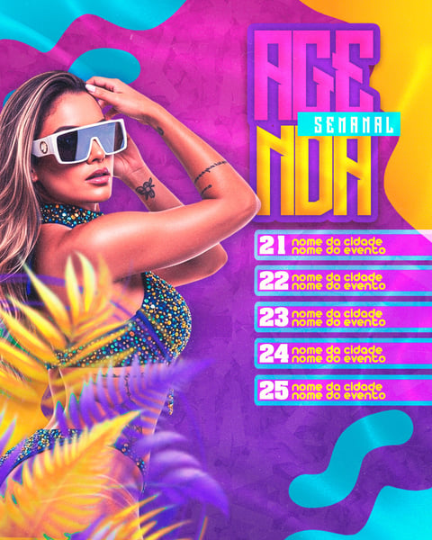 FLYER PARA EVENTOS AGENDA SEMANAL DE CARNAVAL FEED