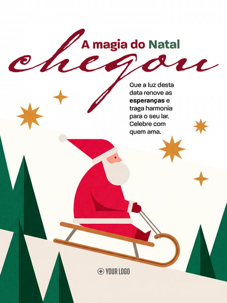 A MAGIA DO NATAL CARTÃO DE BOAS FESTAS SOCIAL MEDIA FLYER PSD EDITÁVEL