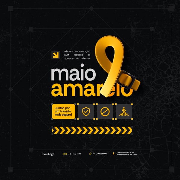 MPK MAIO AMARELO E SEGURANÇA NO TRANSITO CAMPANHA SOCIAL MEDIA POST PSD TEMPLATE 7 CARROSSEL