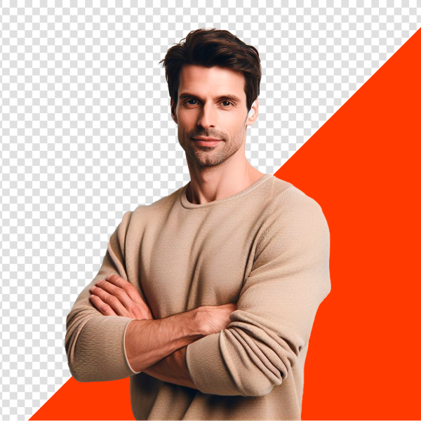 JOVEM DE BRAÇOS CRUZADOS