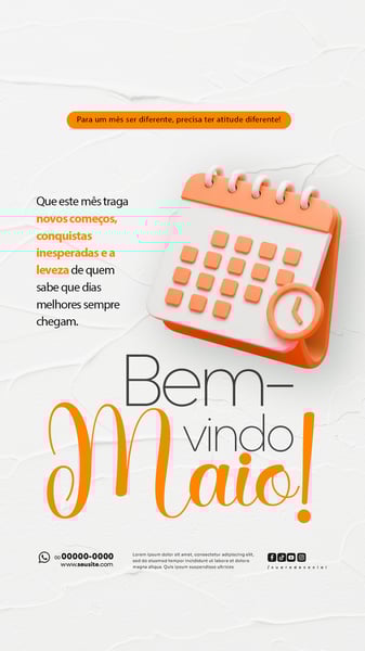 BEM VINDO MAIO SAUDAÇÃO MÊS SOCIAL MEDIA POST EDITÁVEL STORY 19