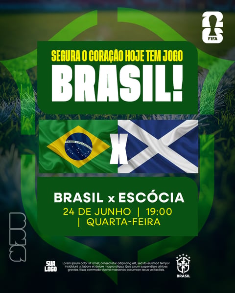 FLYER FUTEBOL BRASIL X ESCÓCIA PSD EDITÁVEL 2