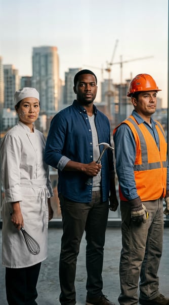 TRABALHADORES DE DIFERENTES ÁREAS DIA DO TRABALHO 4