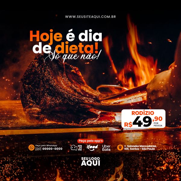 FEED QUADRADO - AÇOUGUE | CARNE | CHURRASCO | SOCIAL MEDIA | PSD EDITÁVEL