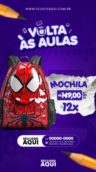 STORY | VOLTA ÀS AULAS | MATRÍCULAS ABERTAS | ESCOLA | PSD EDITÁVEL