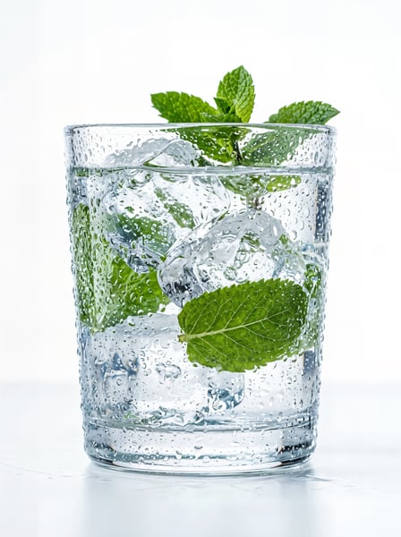 COPO ÁGUA GELO HORTELÃ REFRESCANTE DETOX