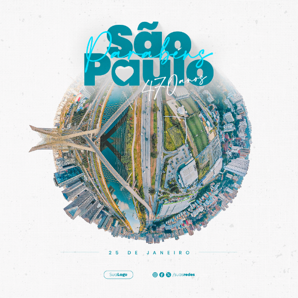 ANIVERSÁRIO CIDADE DE SÃO PAULO FEED SOCIAL MEDIA POST
