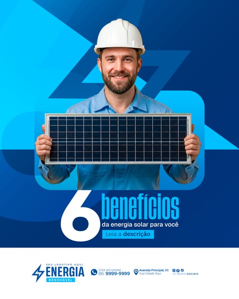 Social Media Energia Solar PSD Editável