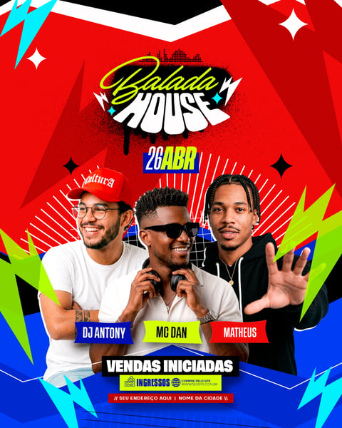 FLYER ARTISTAS E EVENTOS BALADA HOUSE