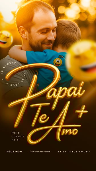 DIA DOS PAIS 10 DE AGOSTO SOCIAL MEDIA PSD EDITÁVEL STORY 4