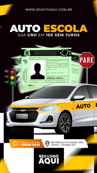 STORY - AUTO ESCOLA - CNH - MOTORISTA | SOCIAL MEDIA - PSD EDITÁVEL