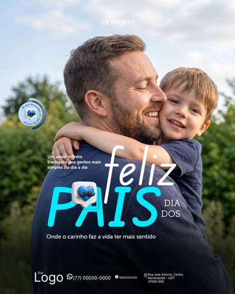 FELIZ DIA DOS PAIS 09 DE AGOSTO SOCIAL MEDIA PSD EDITÁVEL 4