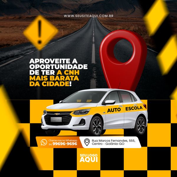 AUTO ESCOLA - CNH - MOTORISTA | SOCIAL MEDIA - PSD EDITÁVEL