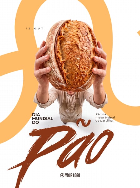 DIA MUNDIAL DO PÃO PANIFICAÇÃO SOCIAL MEDIA FLYER PSD EDITÁVEL
