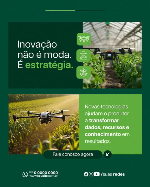 SOCIAL MEDIA AGRONEGÓCIO INOVAÇÃO PSD EDITÁVEL