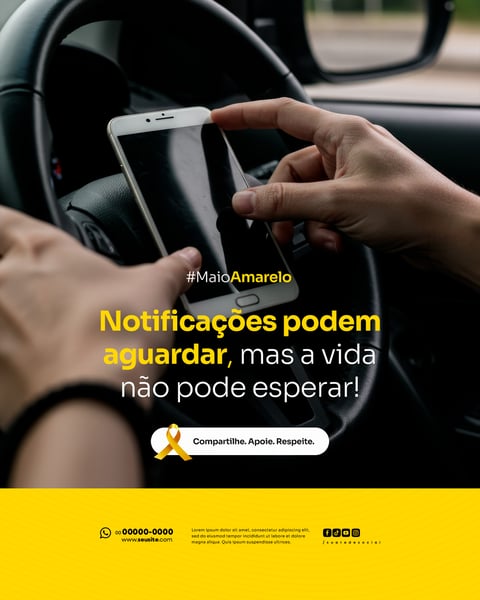 MAIO AMARELO CAMPANHA DE CONSCIENTIZAÇÃO SOBRE SEGURANÇA NO TRÂNSITO E VALORIZAÇÃO DA VIDA SOCIAL MEDIA FEED