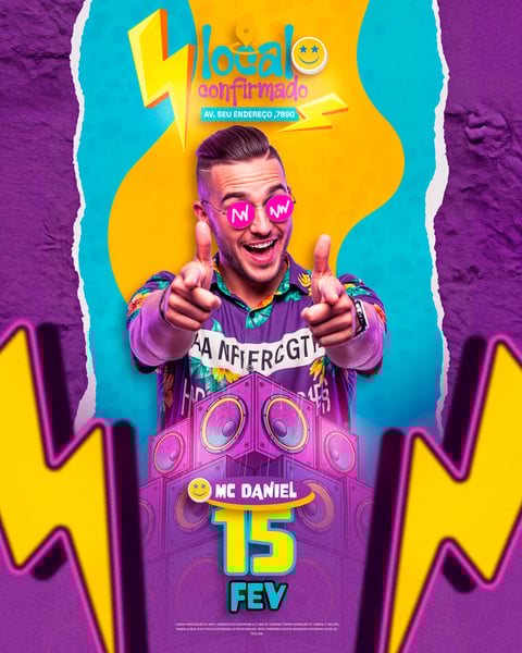 FLYER FESTIVAL ANIVERSÁRIO ME DANIEL 15 FEV PSD EDITÁVEL