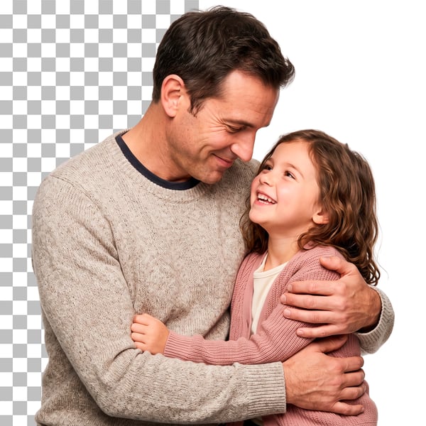 PAI E FILHA EM PNG PSD EDITÁVEL