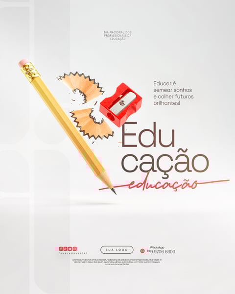 DIA NACIONAL DOS PROFISSIONAIS DA EDUCAÇÃO 06 DE AGOSTO FLYER SOCIAL MEDIA PSD EDITÁVEL 12