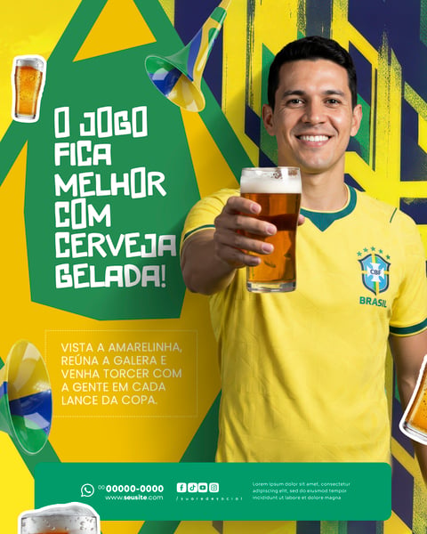 BAR ESPORTIVO JOGO BRASIL COPA DO MUNDO 2026 SOCIAL MEDIA PSD EDITÁVEL 2