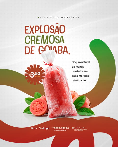 GELADINHO DE FRUTAS SABOR GELADO REFRESCANTE GOURMET SOCIAL MEDIA PSD EDITÁVEL 2