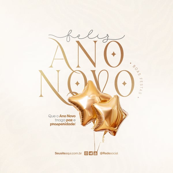 FELIZ ANO NOVO REVEILLON BOAS FESTAS SOCIAL MEDIA PSD EDITÁVEL