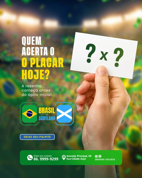 Social Media Quem Acerta o Placa PSD Editável
