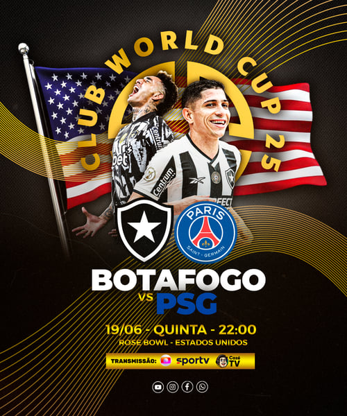  FLYER ESPORTIVO FUTEBOL BOTAFOGO MUNDIAL CLUBES
