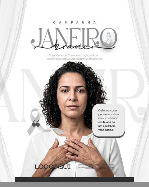 JANEIRO BRANCO SAÚDE MENTAL MULHER SOCIAL MEDIA FLYER PSD EDITÁVEL