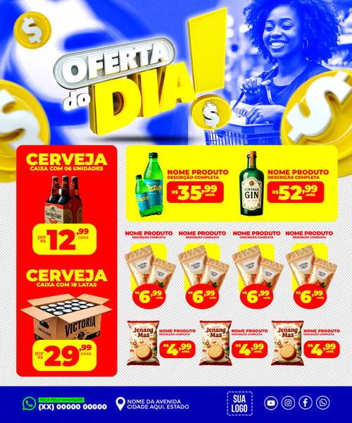 ENCARTE OFERTA DO DIA SUPERMERCADO REDES SOCIAIS