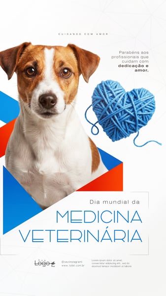 DIA MUNDIAL DA MEDICINA VETERINÁRIA SOCIAL MEDIA PSD EDITÁVEL 5 STORY
