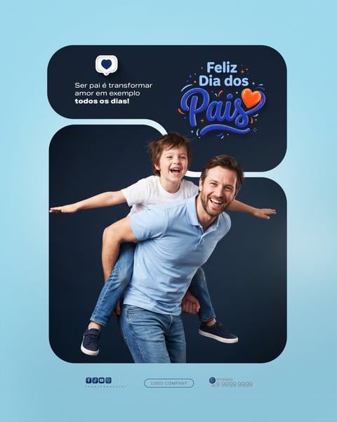 Campanha Feliz Dia dos Pais Homenagem Especial Família Social Media PSD Editável 2