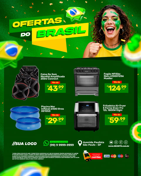 Flyer Ofertas do Brasil Loja de Eletrodomésticos PSD Editável