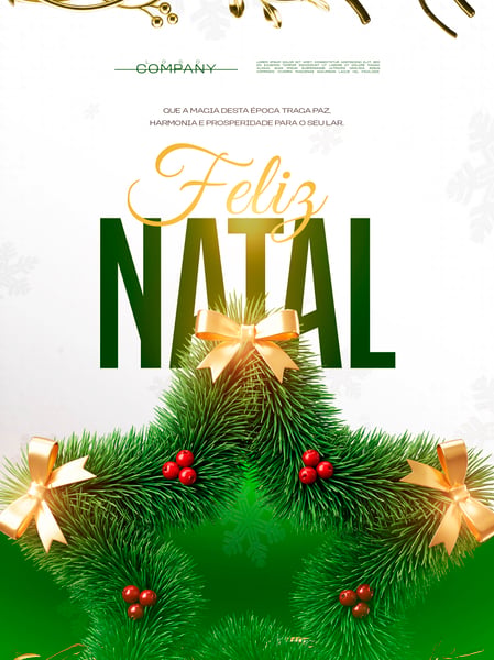 FELIZ NATAL ESTRELA PINHEIRO SOCIAL MEDIA FLYER PSD EDITÁVEL