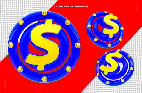 ÍCONE DINHEIRO 3D REDES SOCIAIS